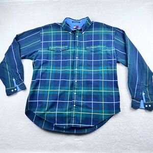 Tommy Hilfiger Flannel‎ Plaid Button Down Long Sleeve Men's Dress Shirt Size XXL